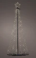Choinka stożkowa świetlna LED metalowa ciepła biel 8 funkcji czarna 180cm