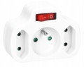 Rozgałęźnik elektryczny z wyłącznikiem 1x2P+Z, 2x2P/II