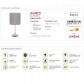 Lampka nocna do sypialni stołowa szara AGNES