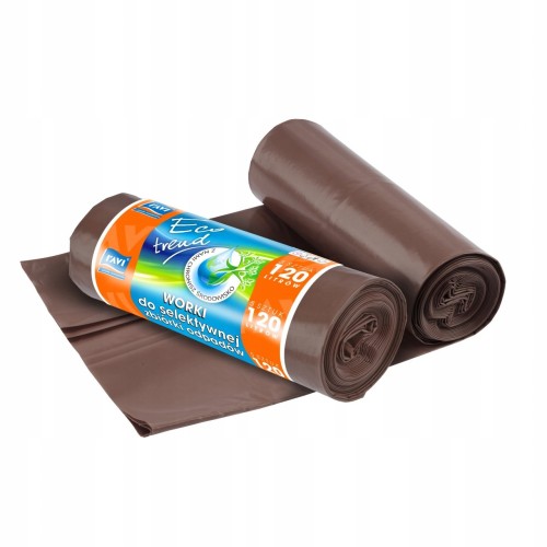 Worki na śmieci odpady BIO brązowe do segregacji 120L