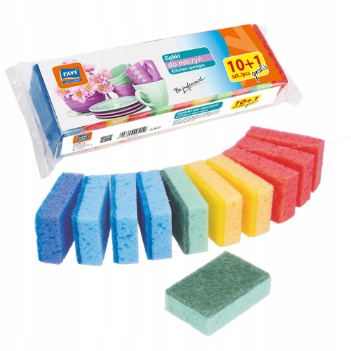 Gąbka zmywak kuchenny profilowany do naczyń 10+1