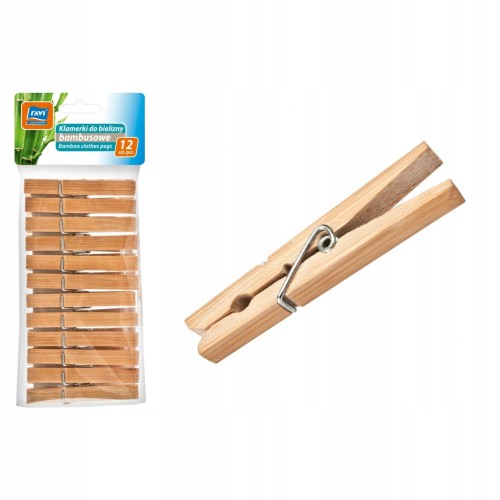 Klamerki do bielizny bambusowe 12 szt