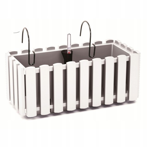 Skrzynka balkonowa z nawadnianiem i hakami Boardee biała