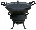 Grill węglowy żeliwny beczkowy kociołek ruszt