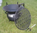 Grill węglowy żeliwny beczkowy kociołek ruszt