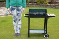 Grill ogrodowy węglowy z półkami kółkami