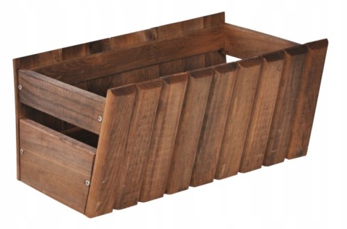 Skrzynka balkonowa drewniana Stokrotka 40cm brąz