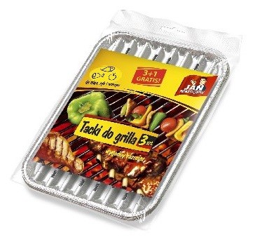 Tacki prostokątne aluminiowe na grilla 3 szt