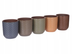 Doniczka osłonka ceramiczna okrągła Wzór 12,5x13,5