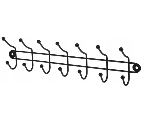 Wieszak ścienny wiszący czarny na ubrania 41,5x11cm 
