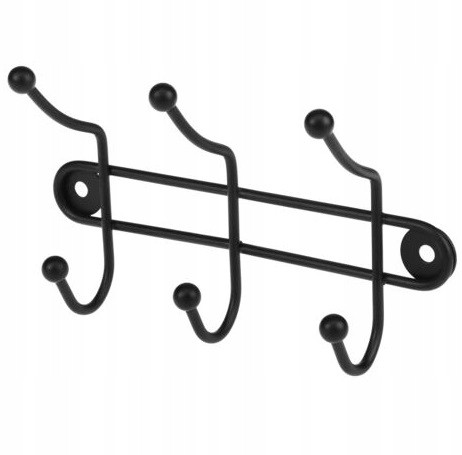 Wieszak ścienny wiszący na ubrania 17,5x11cm czarny