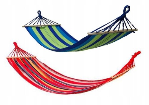 Hamak ogrodowy jednoosobowy z drążkiem 200x80 cm