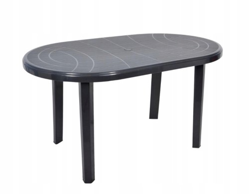 Stół ogrodowy plastikowy JANTAR grafitowy 135x80