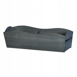 Skrzynka balkonowa drewniana szara Begonia 60x20x19 cm