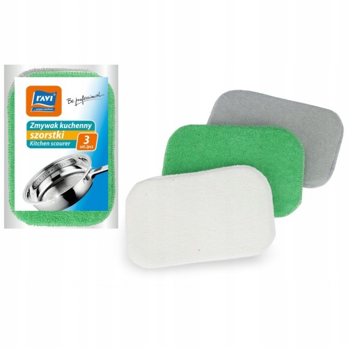 Gąbki kuchenne szorstkie do mycia naczyń 3szt
