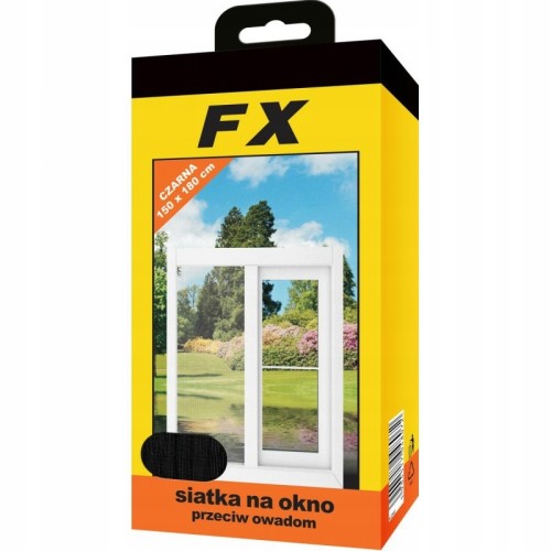 Siatka na okno przeciw owadom FX 180x150 cm czarna