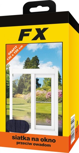Siatka na okno przeciw owadom FX 150x130 cm grafitowa