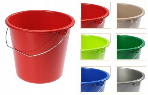 Wiaderko plastikowe z rączką metalową 5l multikolor