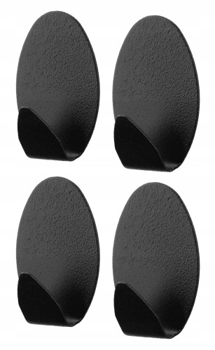 Haczyk samoprzylepny owalny NIKO 4 szt czarny