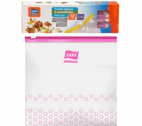 Torebki foliowe wielorazowe z suwakiem 3,5l 10szt