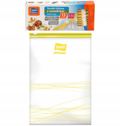 Torebki foliowe wielorazowe z suwakiem 2,5l 15szt