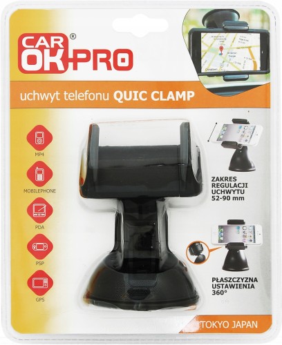 Samochodowy uchwyt na telefon z przyssawką 52-90 mm